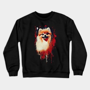 Pomeranian dog Tie Dye art design Crewneck Sweatshirt